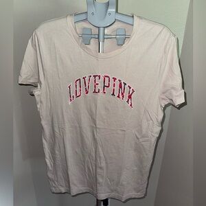 PINK Victoria's Secret Cream Short Sleeve T-Shirt